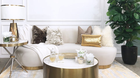 SHOP THE LOOK . TRENDING CURVED SOFA WITH STYLING IDEAS