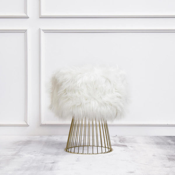 Bouffant Fur Vanity Stool Finn Avenue – FINN AVENUE