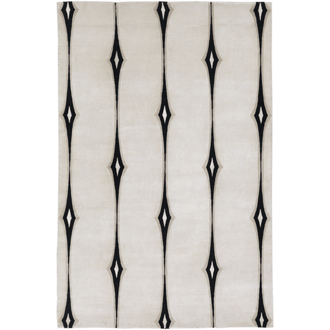This beautiful rug features reflective colors hand-knotted together to complete its diamond geometric pattern. Made with traditional craftsmanship.