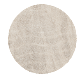 Round Klimt Luxury Rug, textured and subtle, the geometric lines blends seamlessly in a neutral hue of cream and beige.