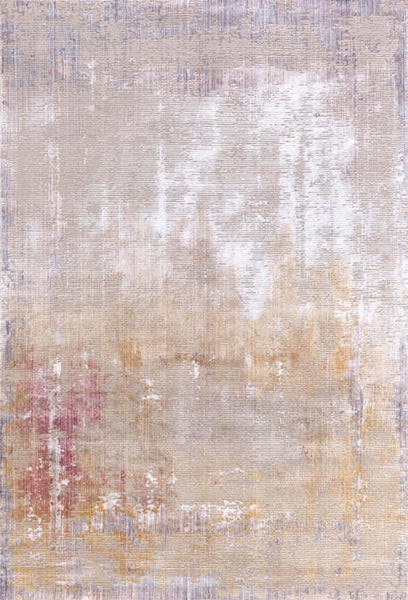 Lucien Luxury Silky Rug with Lined Textures in White Beige Gold Tones. New Rug Collection from Turkey has arrived at Singapore Showroom for Viewing.