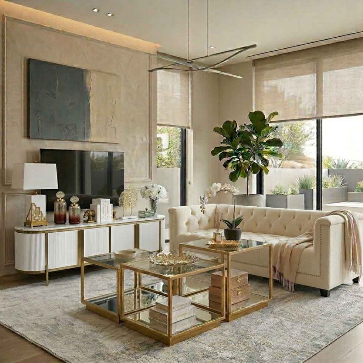 Cosmopolitan Elegance Series: The Sun-Drenched Living Room Haven