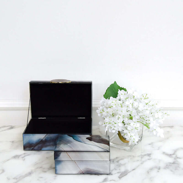 Opened large Bodhi jewelry box.