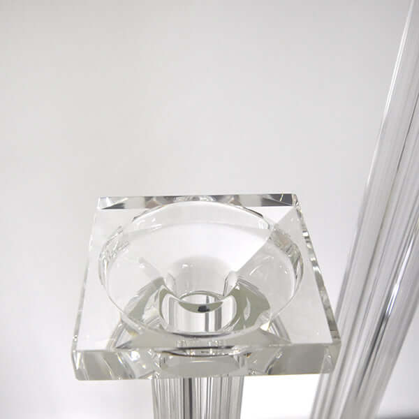 Zoomed in top view of Crystal Candle Holders. 