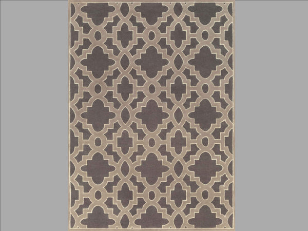 Vertical view of the Candice Olson Lattice Earth Rug, featuring the intricate morroccan tile pattern.