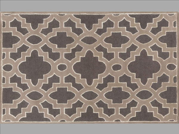 Full view of the lattice work pattern in earth tones.