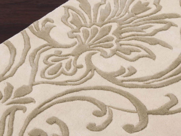 Zoom in image of Floret Light Rug beige floral motifs.