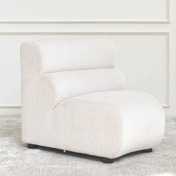 Cava 1-Seater Concave Modular Sofa Armchair, side view showing its unique inward curve, ideal for custom sectional arrangements.