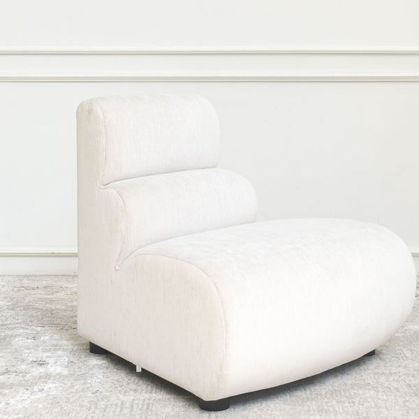 Cava 1-Seater Convex Modular Sofa Armchair, front view, functioning as a modern standalone unit or part of a larger sofa configuration.