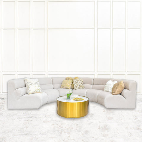Cava Curved U-Shaped Modular Sofa, 6-Seater