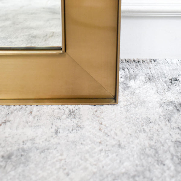 Modern full-body mirror with durable stainless steel frame, perfect for bedrooms, dressing areas, or entryways.