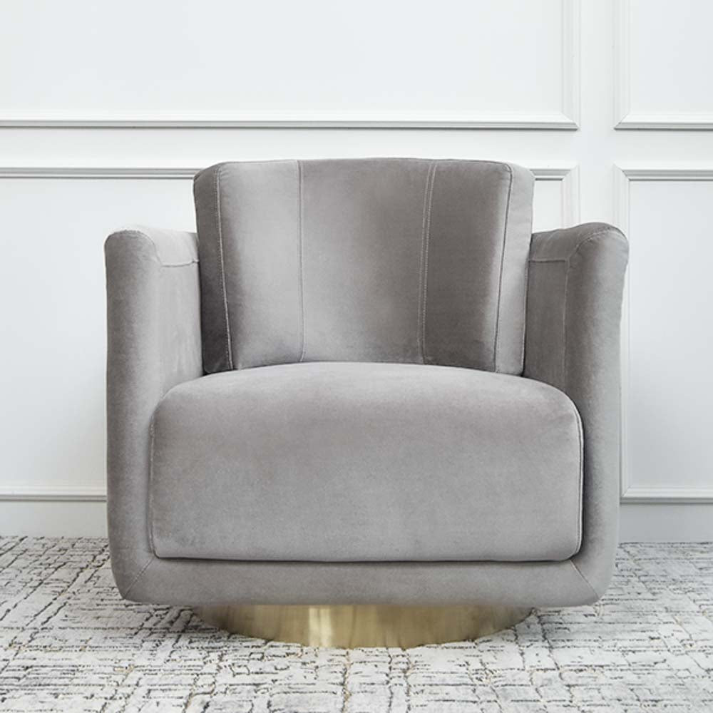 Clyde Curved Armchair, Grey