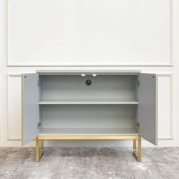 The Contratto sideboard has an adjustable shelf height, perfect for your storage needs.  