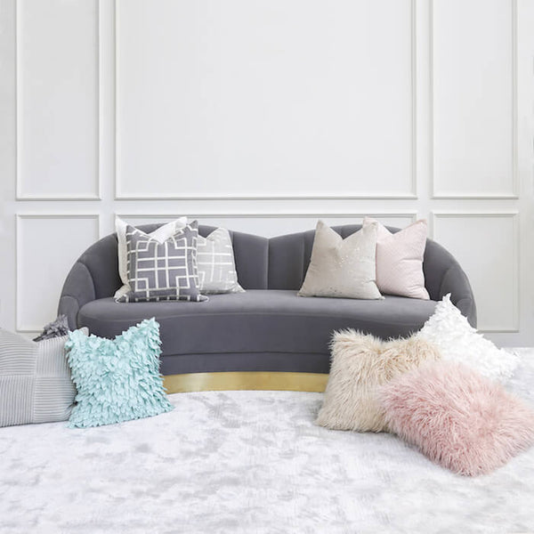 Designer Cushions Singapore New Arrival on Curved Sofa