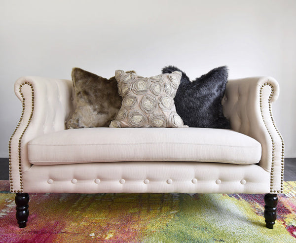 Finley Floral cushion with textures effect of roses on a pillow, it embodies the lifestyle of timeless romance in your every day life.