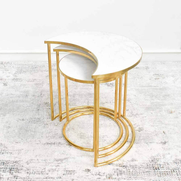 The perfect space-saving solutions for small spaces, this Eden Marble Nesting Coffee Table Set (Set of 3) with eclipsed pieces is the holy grail that allows you to save space without having to give up the comfort of having essential furniture.