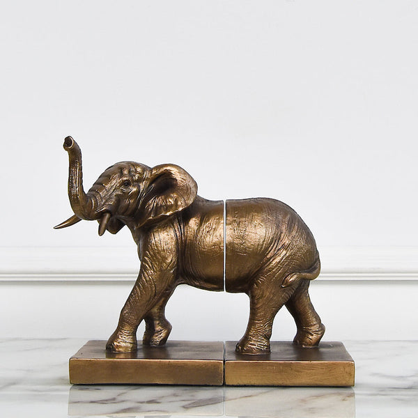 Side view of Elephant Bookends. 