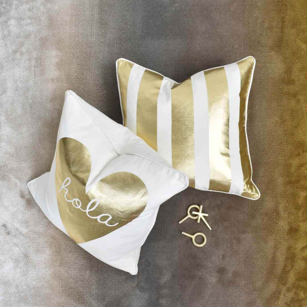 Ivory and gold Cushions to match Evka Moon rug.