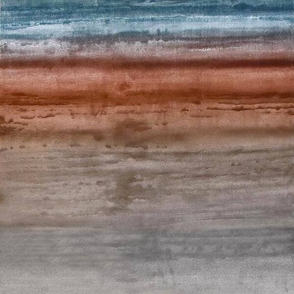 Subdued warm neutral colors hints of metallic dusty blue and pink blush highlighted with a brilliant sheen on fine pliable silky pile brings timelessness to a modern luxury home design.