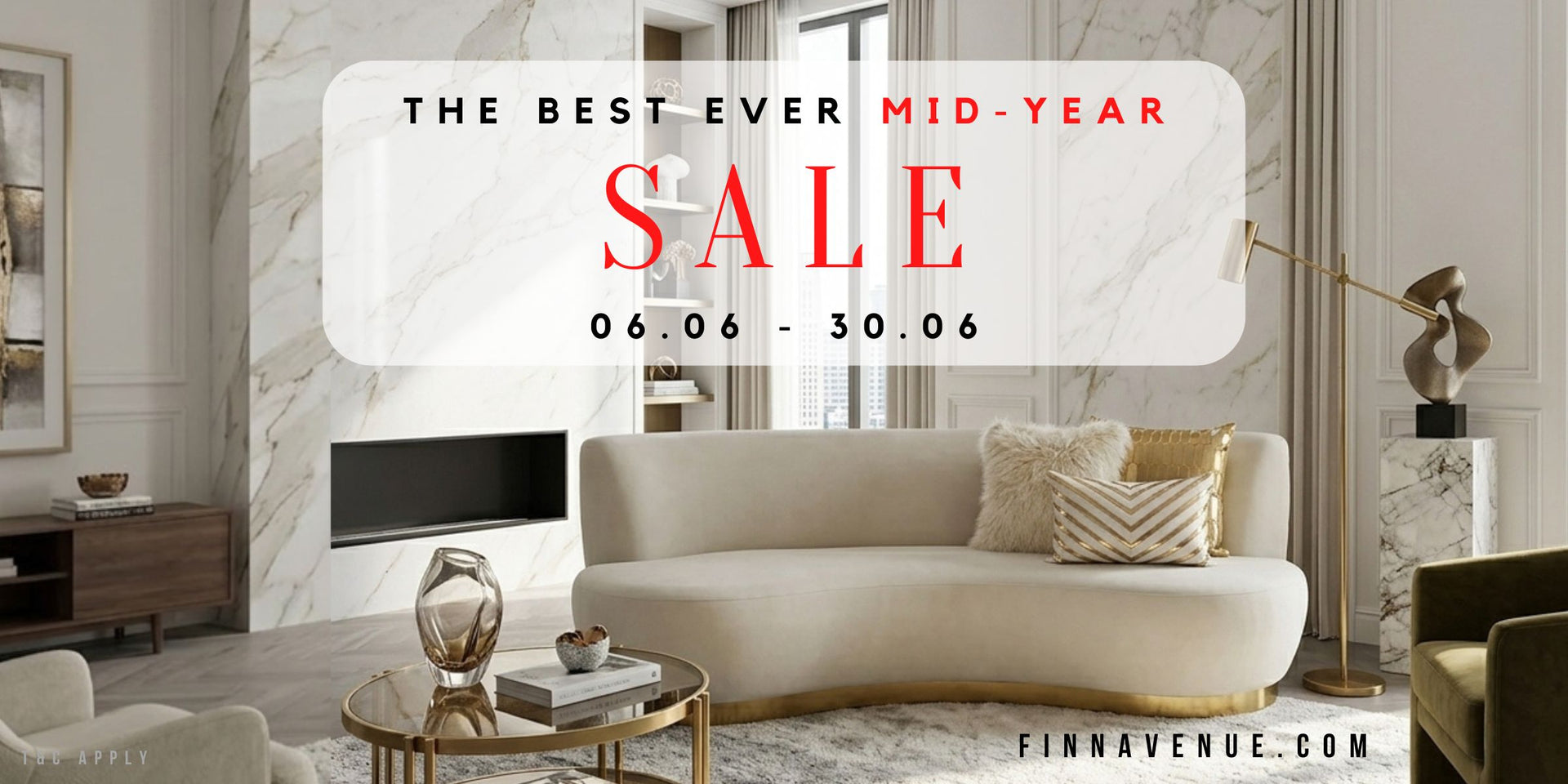Finn Avenue Mid-Year Furniture Sale in Singapore 2026, showcasing exclusive deals on luxury home furniture and furnishings