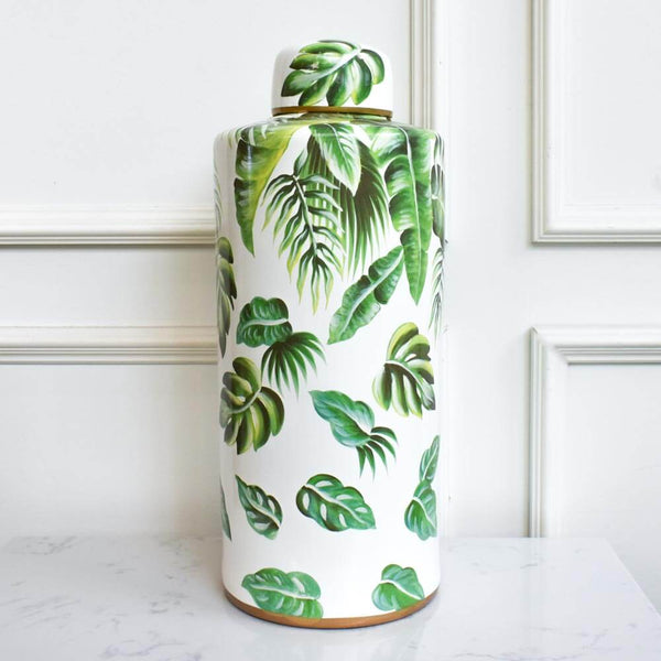 Flamingo Ginger Jar, with Lid