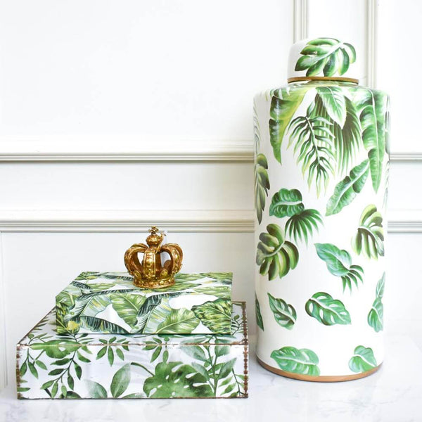 Flamingo Ginger Jar, with Lid