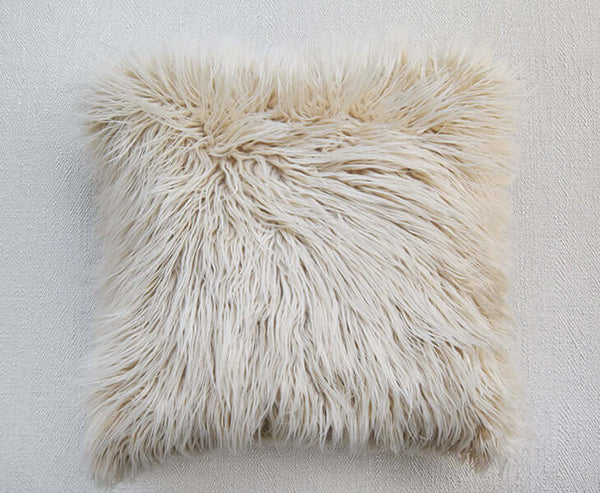 Fur Fur Oat Down Feather Cushion, luxurious living room look.