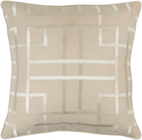 GlucksteinHome Tate Cushion, Light Beige