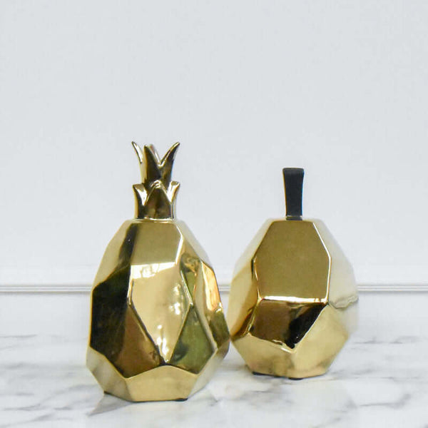 Golden fruits decor and sculpture for side table or dining table.