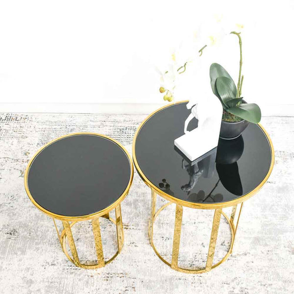 Gramercy Park Glass Side Table, Nesting, 2 Sizes