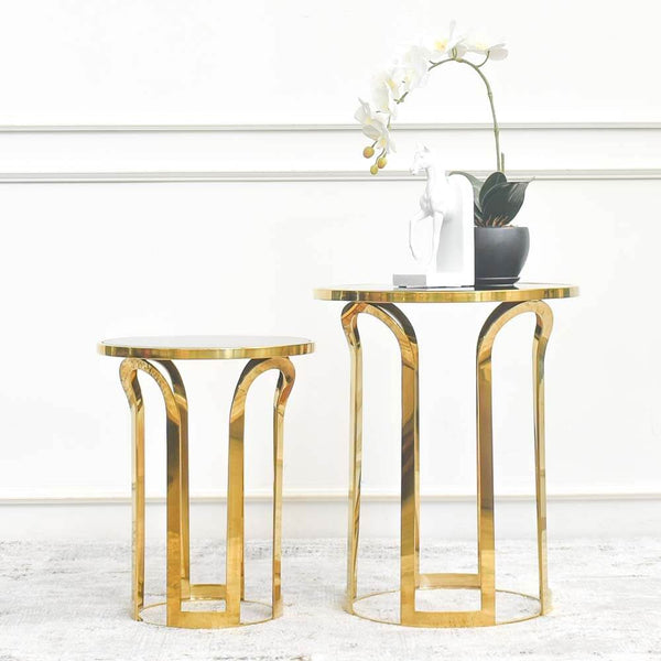 Gramercy Park Glass Side Table, Nesting, 2 Sizes