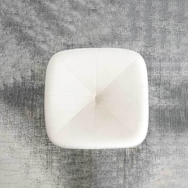 Top view of smooth luxurious Ivory cream velvet upholstery.