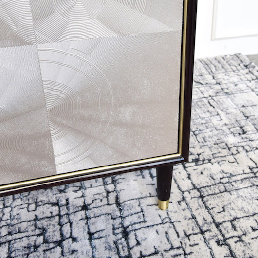 Lauren Sideboard Art Deco Gold Details on trim.