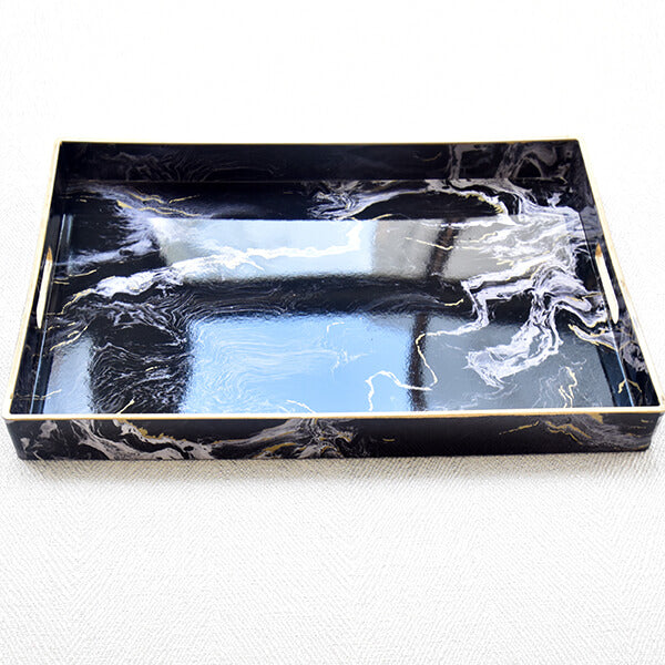 Leto-Zeus Marbled Nesting Tray, Rect