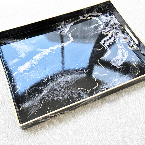 Leto-Zeus Marbled Nesting Tray, Rect