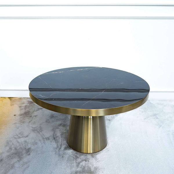 Louis Coffee table top in black Marquina cultured marble. 