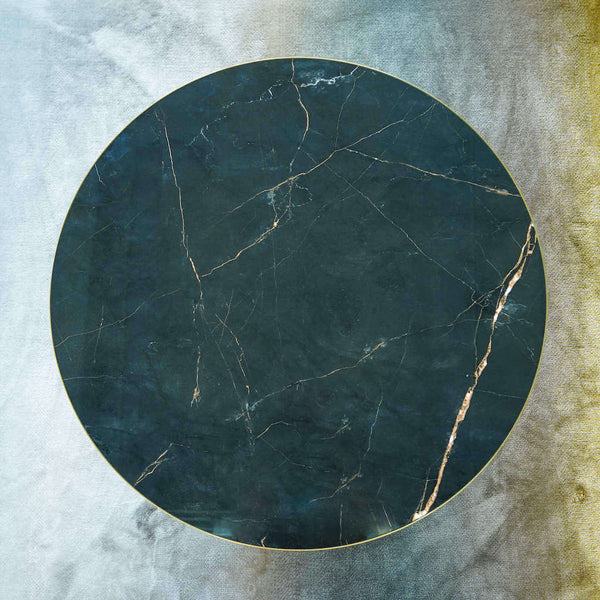 Top view and details of the Marquina black marble grains and unique texture. 