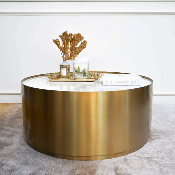 Marc Modern Art Deco Gold Coffee Table with Coffee Table Decor Ideas.