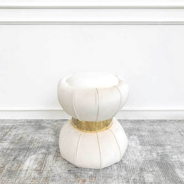 An effortless way to add modern sophistication to your living space. Place this glamorous lush ottoman stool at your vanity dressing table in your bedroom for a luxurious personal space.