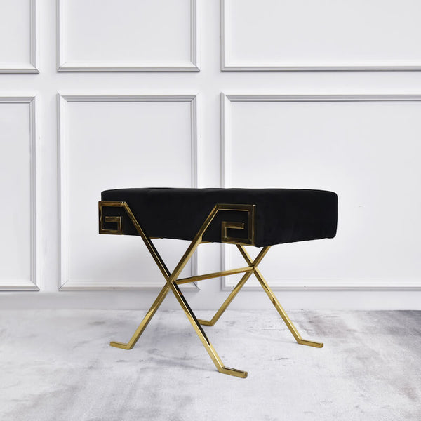 Side view of the Marq dresser stool. Slim, unique and glamorous.