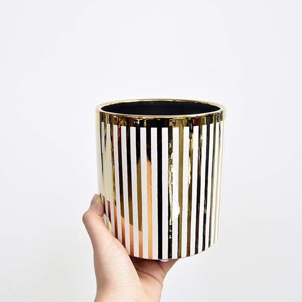 Gold Herringbone Planter