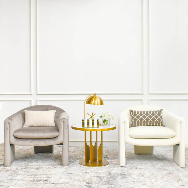 Style the Hilltops side table with the Parc Velvet armchairs for a high end luxurious living room look and feel. 