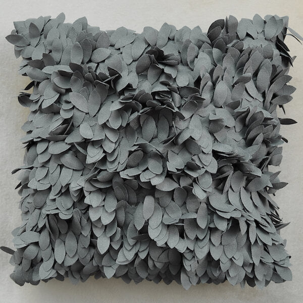 Plumes Leaves Cushion, Grey