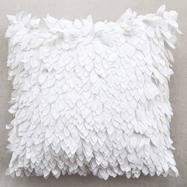 Plumes Leaves Cushion, Ivory