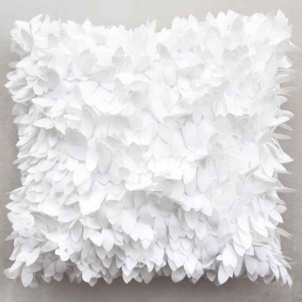 Plumes Leaves Cushion, Ivory