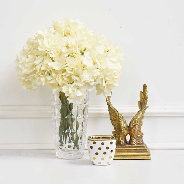 Princess Bloom Hydrangea Stem, Ivory Cream, Decorative