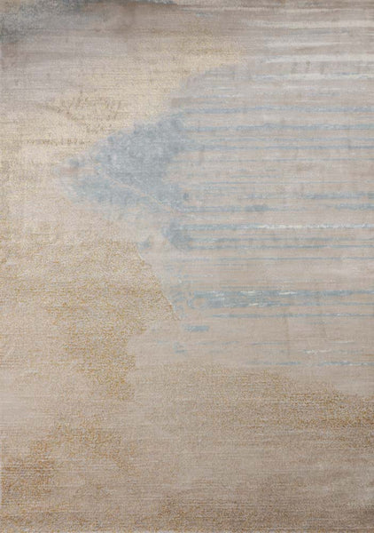 Ries water-resistant rug with an abstract art pattern, a durable 12mm thick rug for modern Singapore living.
