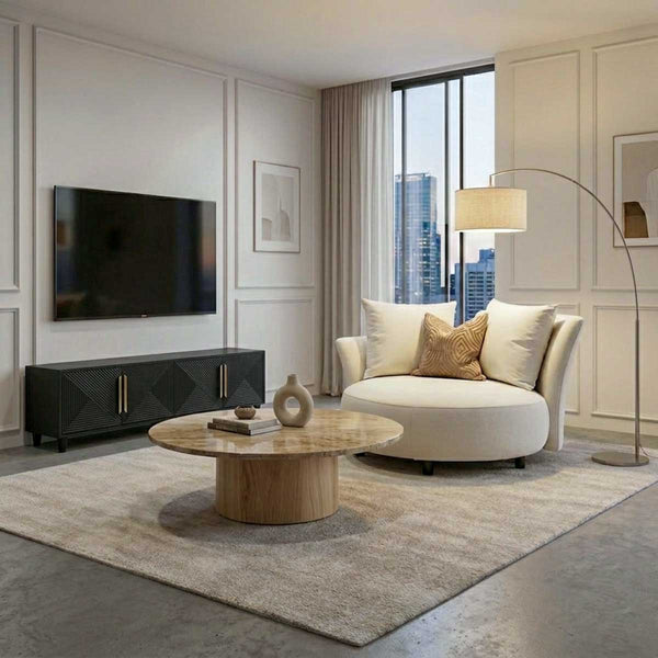 Sofa Lengkung Baldu Paramour 