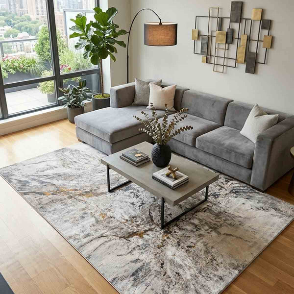 Curtis Luxury Art Rug, Neutral Hues