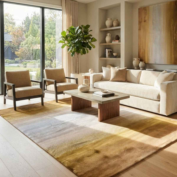 Evka Sun Luxury Rug, Cream Gold